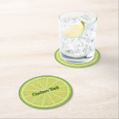 ライムスライス ラウンドペーパーコースター (インサイチュ)