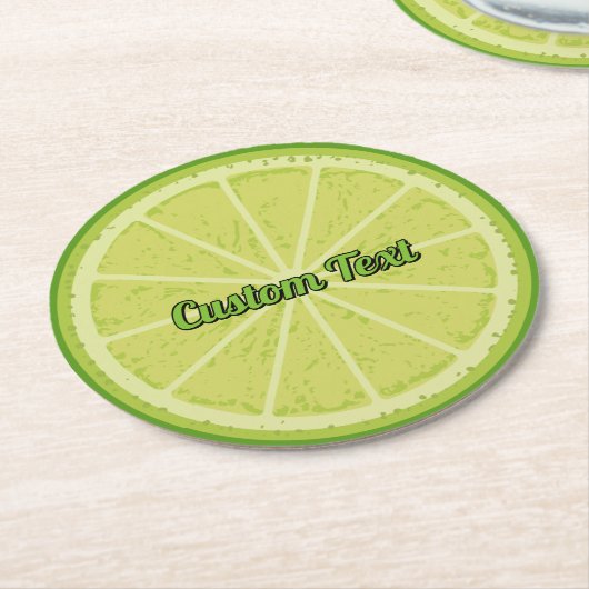 ライムスライス ラウンドペーパーコースター (アングル)