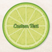 ライムスライス ラウンドペーパーコースター (正面)