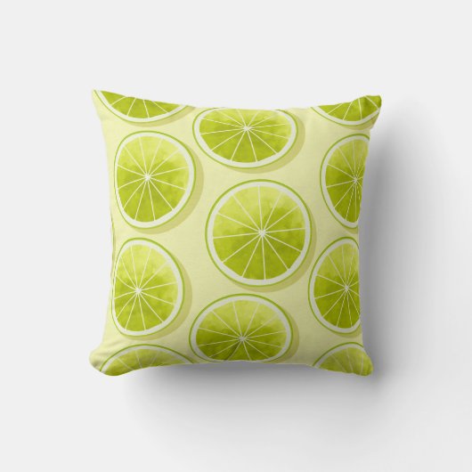 ライムスライス（淡い黄色） クッション (正面)