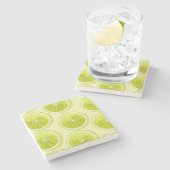 ライムスライス（淡い黄色） ストーンコースター (横)