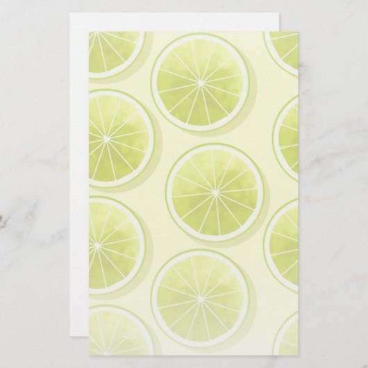 ライムスライス(淡い黄色) 便箋 (正面/裏面)
