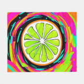 ライムスライポップ・アートのスアート フリースブランケット (正面(横))