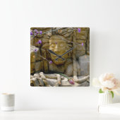 ライムズサンドストーン顔 スクエア壁時計 (ホーム)