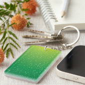 ライムソーダ小さな泡の背景アート キーホルダー (正面右)