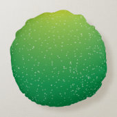 ライムソーダ小さな泡の背景アート ラウンドクッション (裏面)