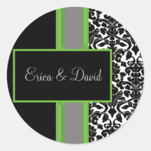 ライムダマスクウェディングモノグラムシール