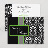 ライムダマスクウェディングrsvpカード インビテーションポストカード (正面/裏面)