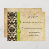 ライムダマスクボウウェディングRSVP 出欠カード (正面/裏面)