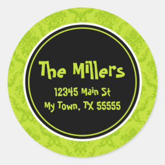 ライムダマスクラウンドアドレスステッカー ラウンドシール