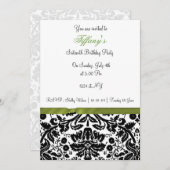 ライムダマスクSweet sixteenパーティの招待状 招待状 (正面/裏面)