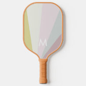 ライムティール(緑がかった色)ソルベットモノグラムモダンパーソナライズされた ピックルボールラケット (正面)