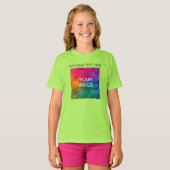 ライムテキストの追加写真テンプレートGirls Basic Tシャツ (正面フル)