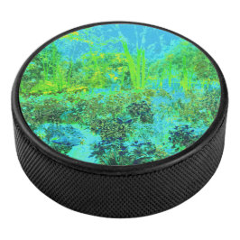 ライムトリップ（幻覚体験）のようなグリーンとブルーガーデンランドスケープ アイスホッケーパック