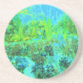 ライムトリップ（幻覚体験）のようなグリーンとブルーガーデンランドスケープ コースター (正面)