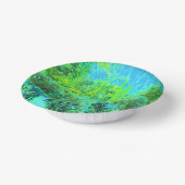 ライムトリップ(幻覚体験)のようなグリーンとブルーガーデンランドスケープ ペーパーボウル (傾斜あり)