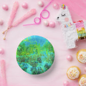 ライムトリップ(幻覚体験)のようなグリーンとブルーガーデンランドスケープ ペーパーボウル (パーティー)