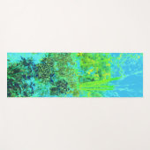 ライムトリップ（幻覚体験）のようなグリーンとブルーガーデンランドスケープ ヨガマット (正面(横))