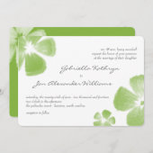 ライムトロピカルウォーターカラーフラワーズウェディング招待 招待状 (正面/裏面)
