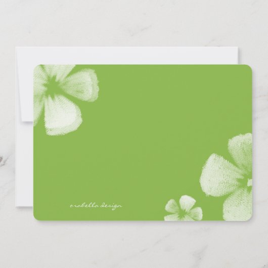 ライムトロピカルウォーターカラーフラワーズウェディング招待 招待状 (裏面)