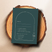 ライムドスプルース モダン アーチ フォト エレガント ウェディング 出欠カード