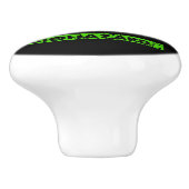 ライムネオングリーンバイオ・ハザード化学物質グラフィック セラミックノブ (側面)