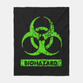 ライムネオングリーンバイオ・ハザード化学物質グラフィック フリースブランケット (正面)