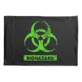 ライムネオングリーンバイオ・ハザード化学物質グラフィック 枕カバー (裏面)