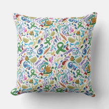 ライムハート認識度グリーンリボン枕