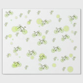 ライムバイクパターングリーン ラッピングペーパー (フラット)