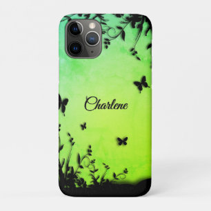 ライムバタフライガーデンパーソナライズされた iPhone 11 PROケース