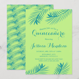 ライムパームリーフキンセアナスウィート16招待状 招待状