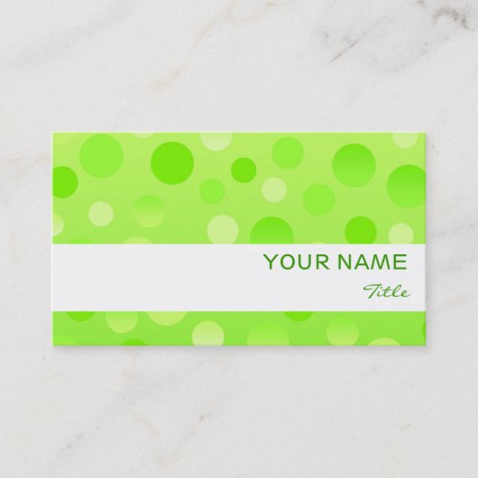 ライムフィズ白ストライプ名刺テンプレート 名刺 (正面)