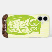 ライムフクロウの木目模様 カラー選択可能 Case-Mate iPhoneケース (裏面 (横))
