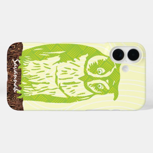ライムフクロウ木目のパターンあなたの色を選択 Case-Mate iPhoneケース (裏面 (横))