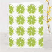 ライムフルーツグリーンライムパターン カード (黄色い花)