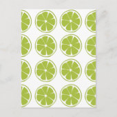 ライムフルーツグリーンライムパターン ポストカード (正面)