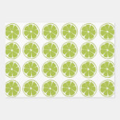 ライムフルーツグリーンライムパターン ラッピングペーパーシート (正面2)