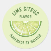 ライムフルーツスライスカスタム自家製製品フレーバー ラウンドシール (正面)