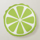 ライムフルーツスライスグリーンラウンド装飾用クッション ラウンドクッション (裏面)