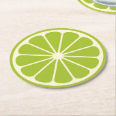 ライムフルーツスライス ラウンドペーパーコースター (アングル)
