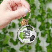 ライムブラックガールズスポーツサッカージャージー番号 キーホルダー (手)