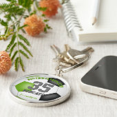 ライムブラックガールズスポーツサッカージャージー番号 キーホルダー (側面)