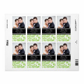 ライムブラックダマスク写真ウェディングラベル ラベル (フルシート)