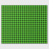 ライムブラックバッファロープレイドタータンチェック ラッピングペーパー (フラット)