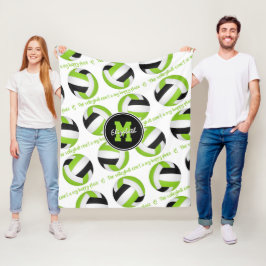 ライムブラックバレーボールのコートは私の幸せな場所である フリースブランケット