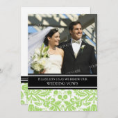 ライムブラック写真の結婚誓い更新招待状 招待状 (正面/裏面)