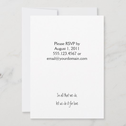 ライムブラック水玉模様ポスト結婚式レセプションアクト 招待状 (裏面)