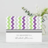 ライムプラムグレーシェブロンブライダルシャワー招待 招待状 (スタンド正面)