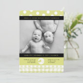 ライムベビーバーズレースツインガールズ誕生のお知らせ 案内状 (スタンド正面)